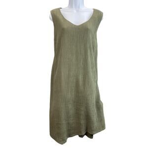 Purejill Women's Dress Relaxed Sleeveless Green Size L